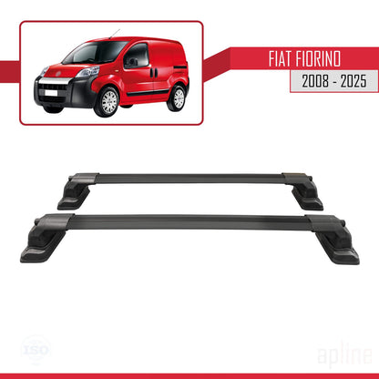 Compatible with Fiat Fiorino 2008-2025 ACE-3 Car Roof Rack Cross Bar Black Aluminium 2 Bars