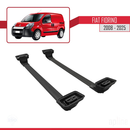 Compatible with Fiat Fiorino 2008-2025 ACE-3 Car Roof Rack Cross Bar Black Aluminium 2 Bars