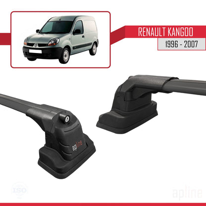 Compatible with Renault Kangoo 1996-2007 ACE-3 Car Roof Rack Cross Bar Black Aluminium 2 Bars