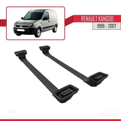 Compatible with Renault Kangoo 1996-2007 ACE-3 Car Roof Rack Cross Bar Black Aluminium 2 Bars