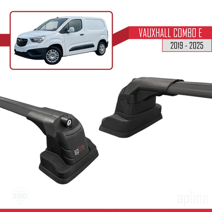 Compatible with Vauxhall Combo E 2019-2025 ACE-3 Car Roof Rack Cross Bar Black Aluminium 2 Bars