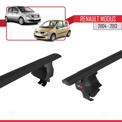 Compatible with Renault Modus 2004-2013 ACE-4 Car Roof Rack Cross Bar Black Aluminium 2 Bars