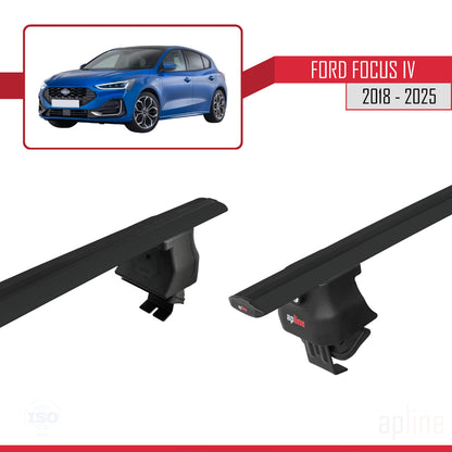 Compatible with Ford Focus 4 (C519) 2018-2025 ACE-4 Car Roof Rack Cross Bar Black Aluminium 2 Bars