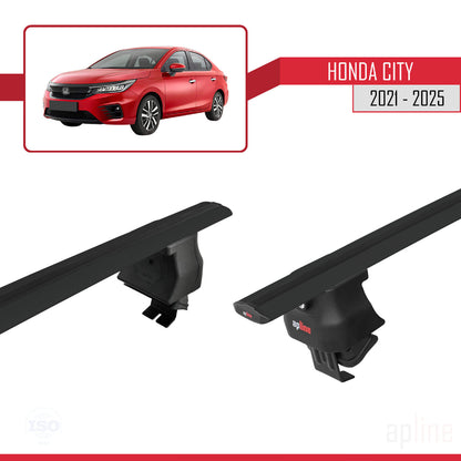 Compatible with Honda City 2021-2025 ACE-4 Car Roof Rack Cross Bar Black Aluminium 2 Bars