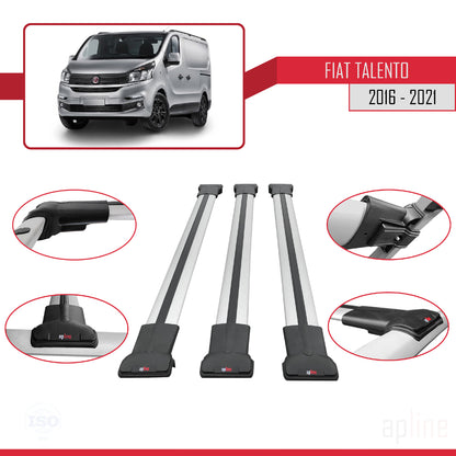 Compatible with Fiat Talento 2016-2021 FLY Model Car Roof Rack Cross Bar Grey Aluminium 3 Bars