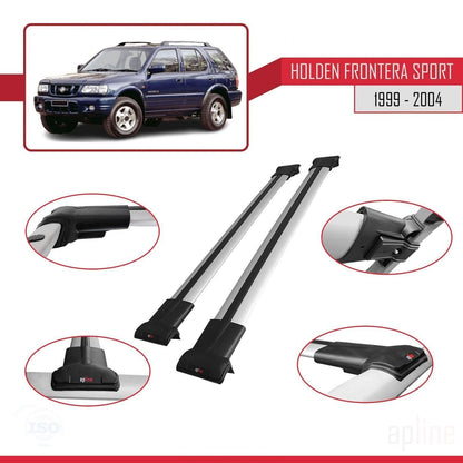 Compatible with Holden Frontera Sport 2 1999-2004 FLY Model Car Roof Rack Cross Bar Grey Aluminium 2 Bars