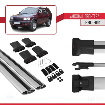 Compatible with Vauxhall Frontera 2 1999-2004 FLY Model Car Roof Rack Cross Bar Grey Aluminium 2 Bars