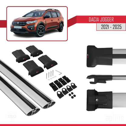 Compatible with Dacia Jogger 2021-2025 FLY Model Car Roof Rack Cross Bar Grey Aluminium 2 Bars
