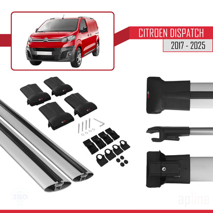 Compatible with Citroen Dispatch (K0) 2017-2025 FLY Model Car Roof Rack Cross Bar Grey Aluminium 2 Bars