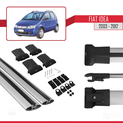 Compatible with Fiat Idea 2003-2012 FLY Model Car Roof Rack Cross Bar Grey Aluminium 2 Bars