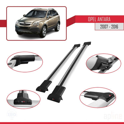 Compatible with Opel Antara 2007-2016 FLY Model Car Roof Rack Cross Bar Grey Aluminium 2 Bars