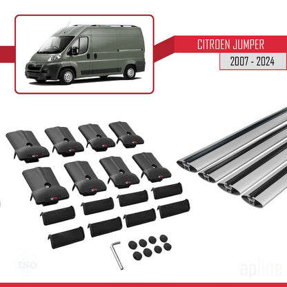 Compatible with Citroen Jumper 2 2007-2025 FLY Model Car Roof Rack Cross Bar Grey Aluminium 4 Bars
