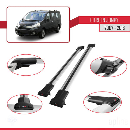 Compatible with Citroen Jumpy 2 (G9) 2007-2016 FLY Model Car Roof Rack Cross Bar Grey Aluminium 2 Bars
