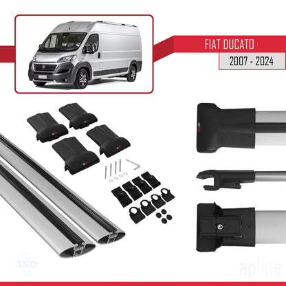 Compatible with Fiat Ducato 3 2007-2025 FLY Model Car Roof Rack Cross Bar Grey Aluminium 2 Bars