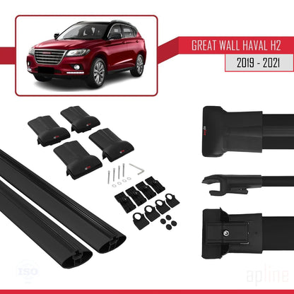Compatible with Great Wall Haval H2 2019-2021 FLY Model Car Roof Rack Cross Bar Black Aluminium 2 Bars