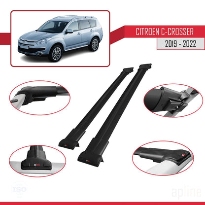 Compatible with Citroen Berlingo 3 (K9) 2019-2022 FLY Model Car Roof Rack Cross Bar Black Aluminium 2 Bars