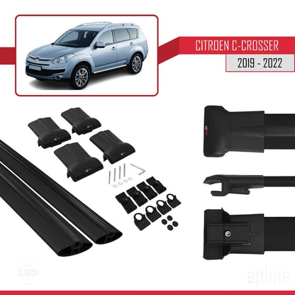 Compatible with Citroen Berlingo 3 (K9) 2019-2022 FLY Model Car Roof Rack Cross Bar Black Aluminium 2 Bars