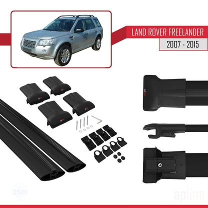 Compatible with Land Rover Freelander 2 (L359) 2007-2015 FLY Model Car Roof Rack Cross Bar Black Aluminium 2 Bars