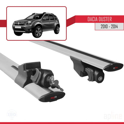 Compatible with Dacia Duster (HS) Pre-Facelift 2010-2013 HOOK Model Car Roof Rack Cross Bar Grey Aluminium 2 Bars