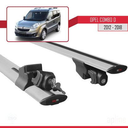 Compatible with Opel Combo D 2012-2018 HOOK Model Car Roof Rack Cross Bar Grey Aluminium 2 Bars