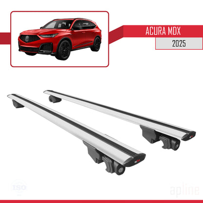 Compatible with Acura MDX 2024-2025 HOOK Model Car Roof Rack Cross Bar Grey Aluminium 2 Bars