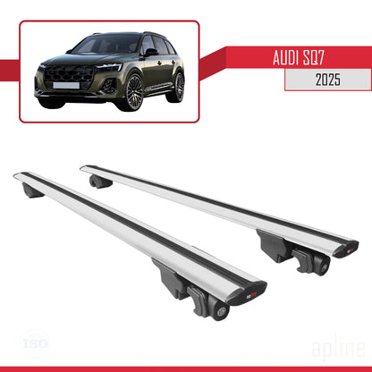 Compatible with Audi SQ7 2024-2025 HOOK Model Car Roof Rack Cross Bar Grey Aluminium 2 Bars
