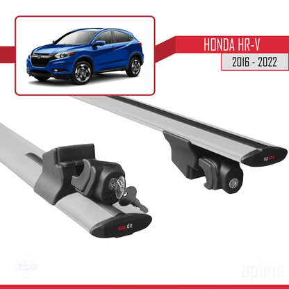 Compatible with Honda HR-V 2016-2022  HOOK Model Car Roof Rack Cross Bar Grey Aluminium 2 Bars