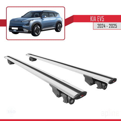 Compatible with Kia EV5 2024-2025 HOOK Model Car Roof Rack Cross Bar Grey Aluminium 2 Bars