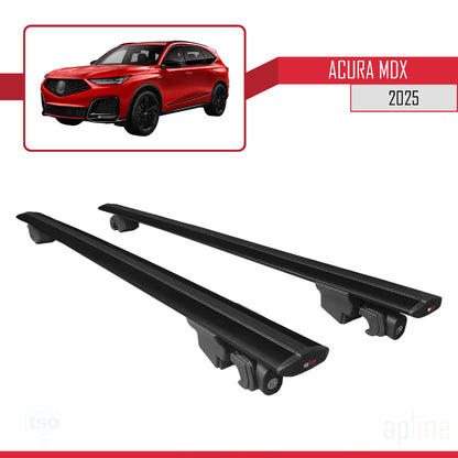 Compatible with Acura MDX 2024-2025 HOOK Model Car Roof Rack Cross Bar Black Aluminium 2 Bars