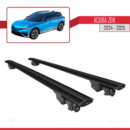 Compatible with Acura ZDX 2024-2025 HOOK Model Car Roof Rack Cross Bar Black Aluminium 2 Bars
