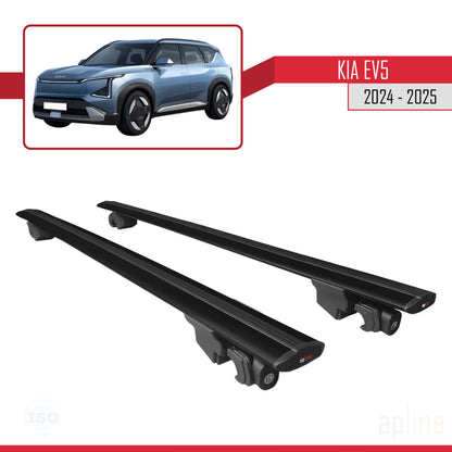 Compatible withKia EV5 2024-2025 HOOK Model Car Roof Rack Cross Bar Black Aluminium 2 Bars