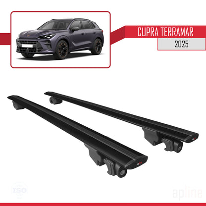 Compatible with Cupra Terramar 2025-2025 HOOK Model Car Roof Rack Cross Bar Black Aluminium 2 Bars