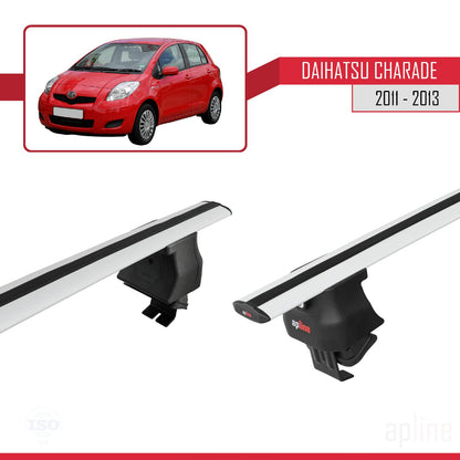 Compatible with Daihatsu Charade 2011-2013 ACE-4 Car Roof Rack Cross Bar Grey Aluminium 2 Bars