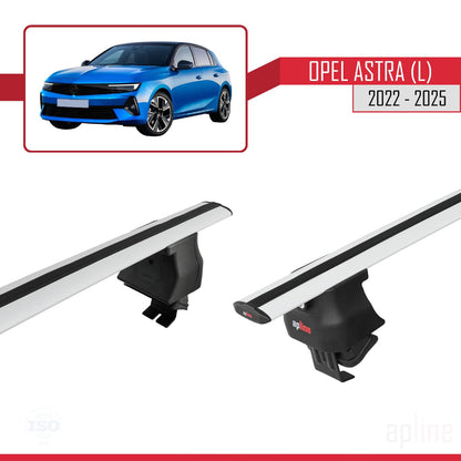 Compatible with Opel Astra L (C02) 2022-2025 ACE-4 Car Roof Rack Cross Bar Grey Aluminium 2 Bars