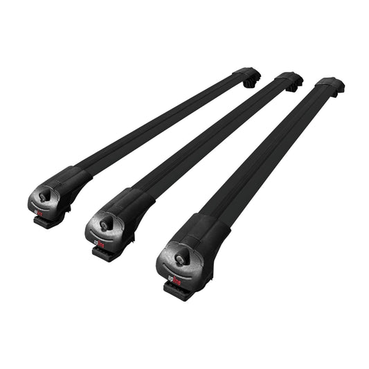 Compatible with Jeep Cherokee 5 (KL) 2014-2023 ACE-1 Car Roof Rack Cross Bar Black Aluminium 3 Bars