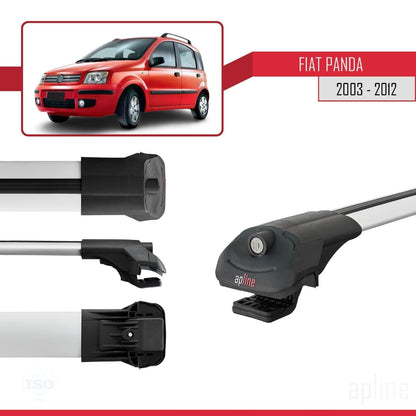 Compatible with Fiat Panda 2 (169) 2003-2012 ACE-1 Car Roof Rack Cross Bar Grey Aluminium 3 Bars