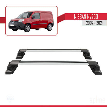 Compatible with Nissan NV250 2007-2021 ACE-3 Car Roof Rack Cross Bar Grey Aluminium 2 Bars