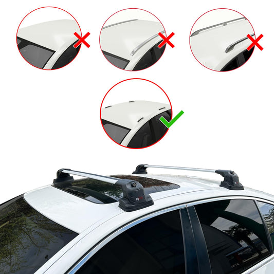 Compatible with BMW 1 Series (F40) 2020-2024 ACE-3 Car Roof Rack Cross Bar Grey Aluminium 2 Bars