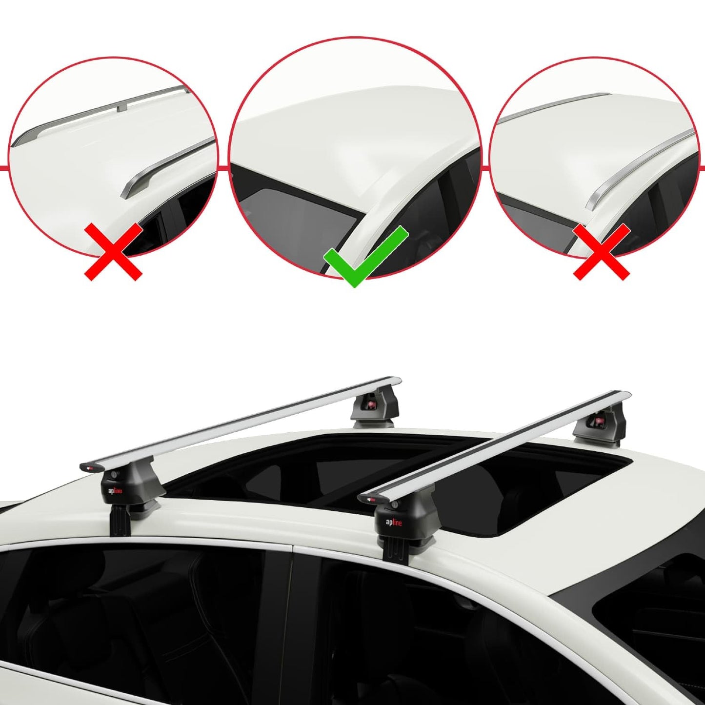 Compatible with Kia Sportage (QL) 2016-2021 ACE-4 Car Roof Rack Cross Bar Grey Aluminium 2 Bars