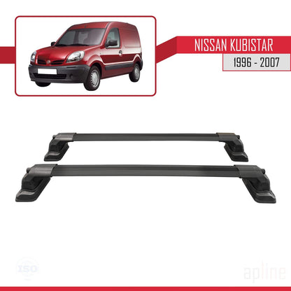 Compatible with Nissan Kubistar 1996-2007 ACE-3 Car Roof Rack Cross Bar Black Aluminium 2 Bars