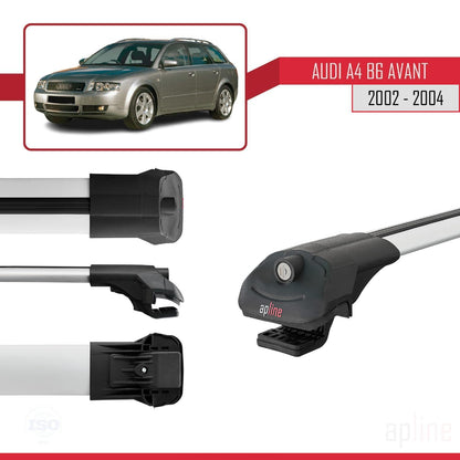 Compatible with Audi A4 (B6) Avant 2002-2004 ACE-1 Car Roof Rack Cross Bar Grey Aluminium 2 Bars