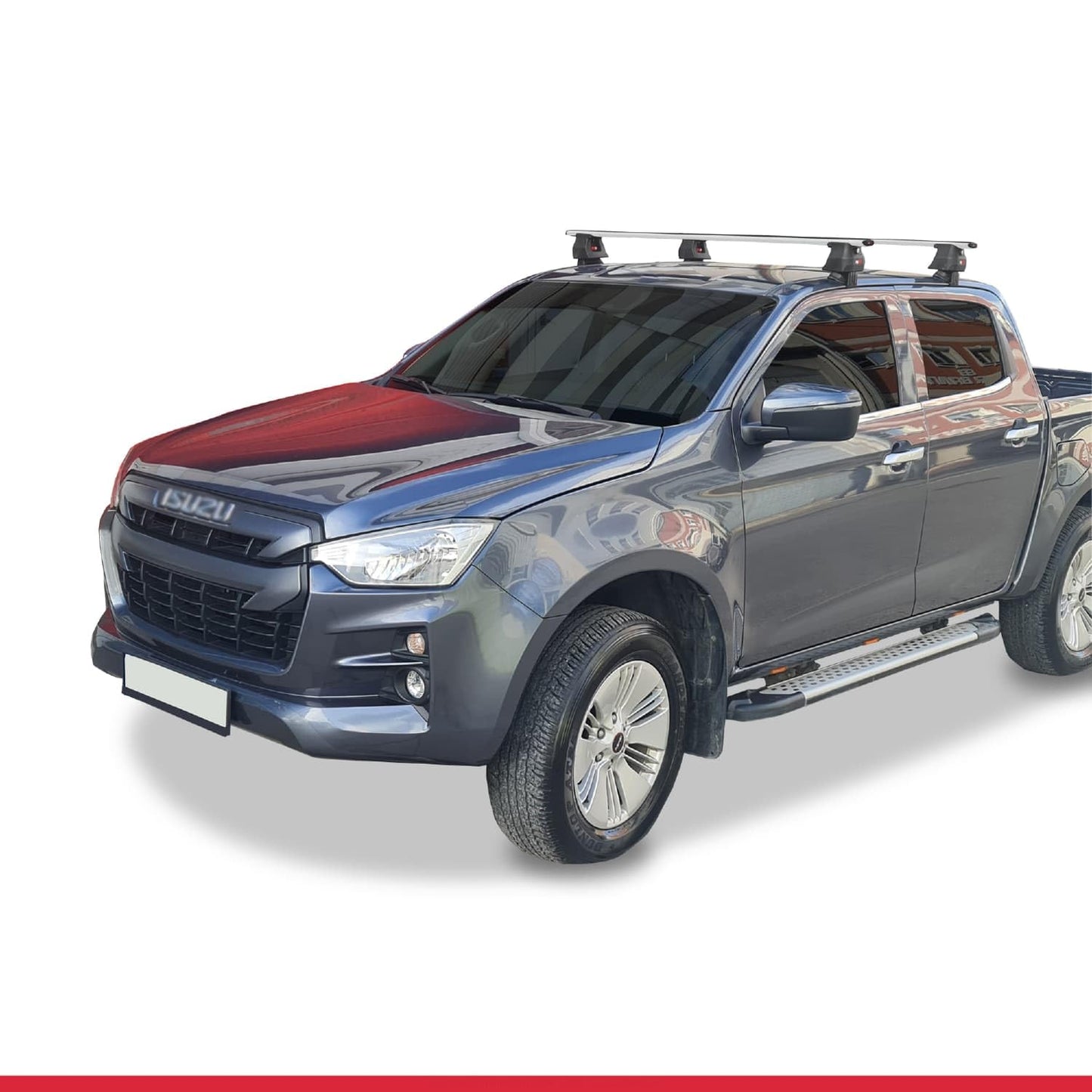 Compatible with Isuzu D-Max 3 (RG01) 2020-2025 ACE-4 Car Roof Rack Cross Bar Grey Aluminium 2 Bars