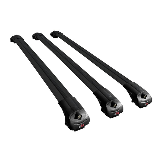 Compatible with Ssangyong Korando 3 (C200) 2010-2019 ACE-1 Car Roof Rack Cross Bar Black Aluminium 3 Bars