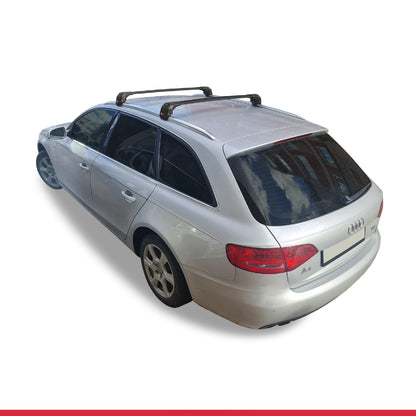 Compatible with Audi A4 (B8) Avant 2008-2015 ACE-2 Car Roof Rack Cross Bar Black Aluminium 2 Bars