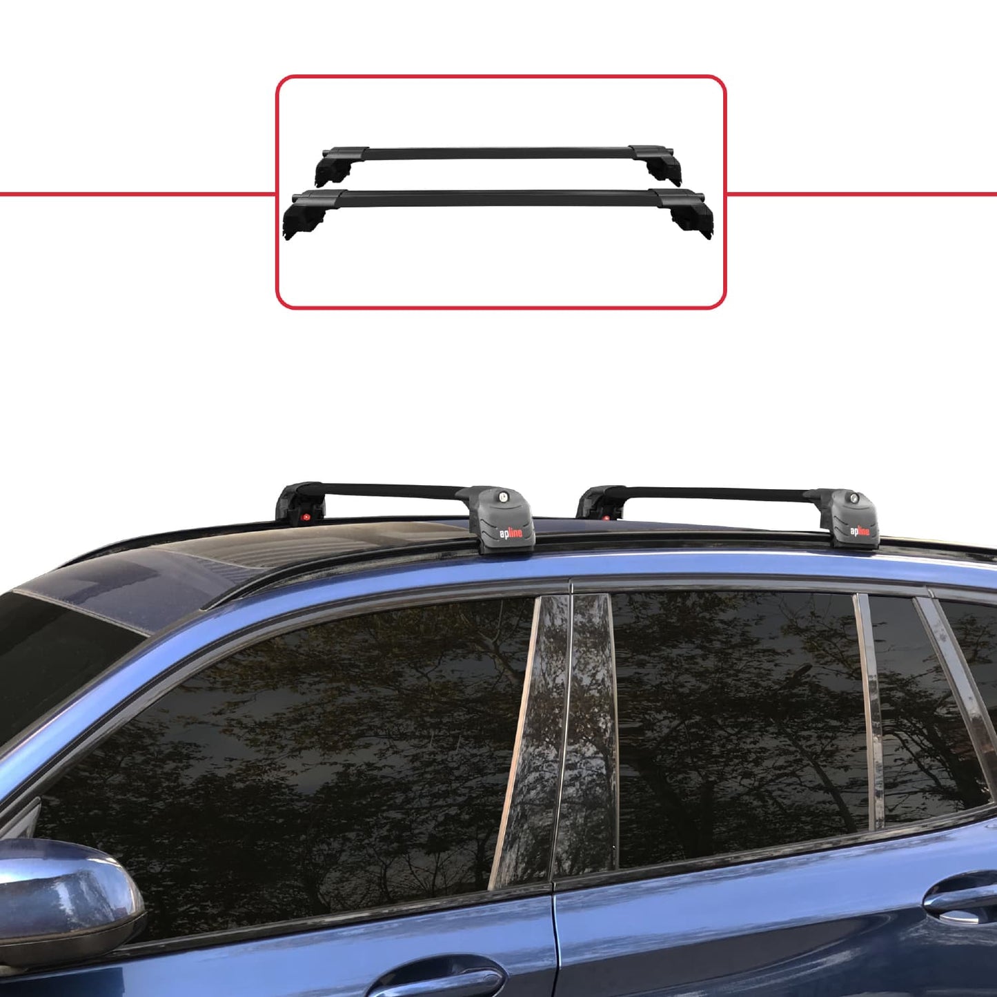Compatible with BMW X3 (G01) 2017-2025 ACE-2 Model Car Roof Rack Cross Bar Black Aluminium 2 Bars
