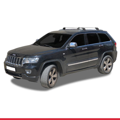 Compatible with Jeep Grand Cherokee 4 (WK2) 2011-2020 ACE-2 Model Car Roof Rack Cross Bar Gray Aluminium 2 Bars
