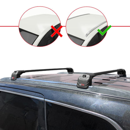 Compatible with Jeep Grand Cherokee 4 (WK2) 2011-2020 ACE-2 Model Car Roof Rack Cross Bar Black Aluminium 2 Bars
