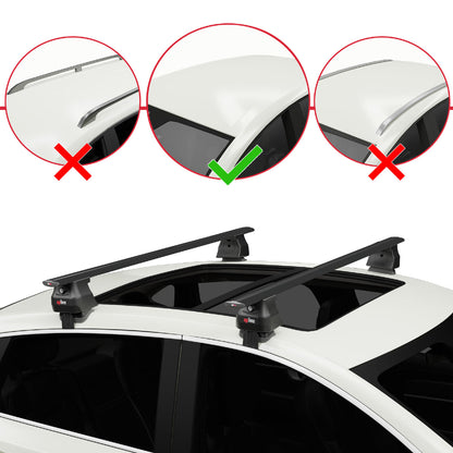 Compatible with Ford Fiesta VI 2013-2017 ACE-4 Model Roof Rack Black