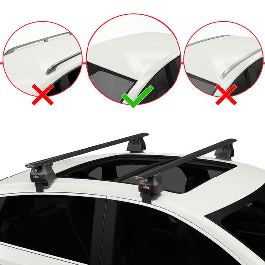 Compatible with Nissan Micra 4 (K14) 2011-2016 ACE-4 Model Car Roof Rack Cross Bar Black Aluminium 2 Bars