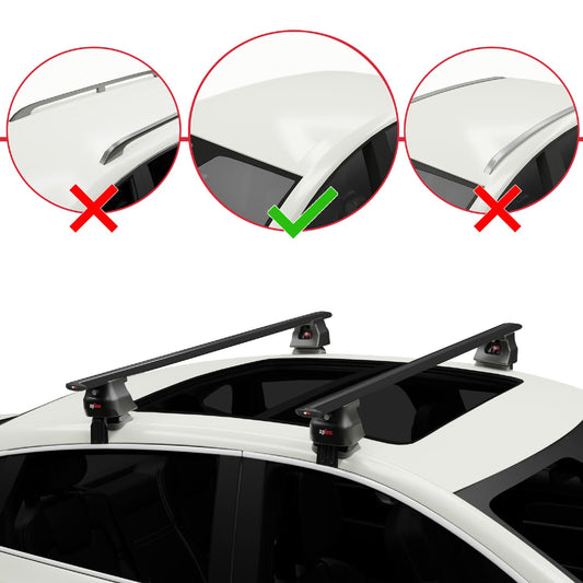 Compatible with Opel Vectra C 2002-2010 ACE-4 Car Roof Rack Cross Bar Black Aluminium 2 Bars